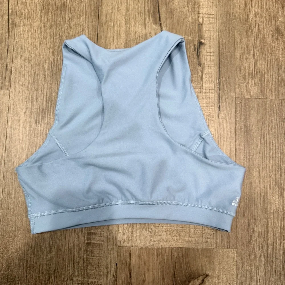 WeWoreWhat Womens High Neck Racerback Sports‎ Bra Light Blue Size Small